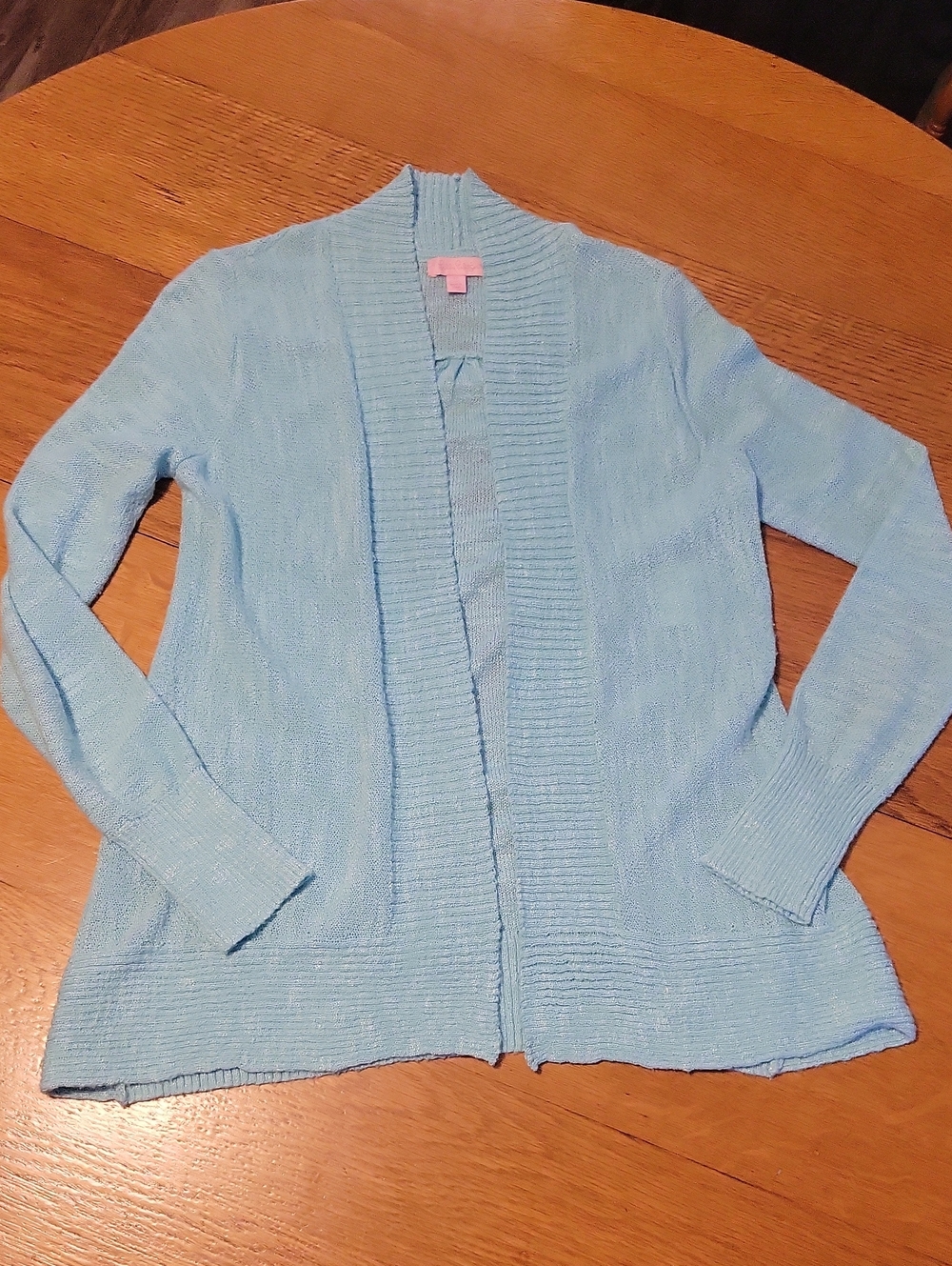 Lilly Pulitzer Pastel Blue Open-Front Cardigan